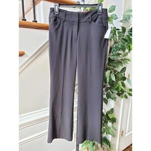 Roz & Ali Women's Solid Black Polyester Mid Rise Comfort Waist Trouser Size 4